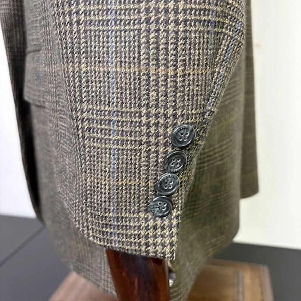 Bill Blass Black Label Parisian Men's Wool Plaid Blazer Jacket‎